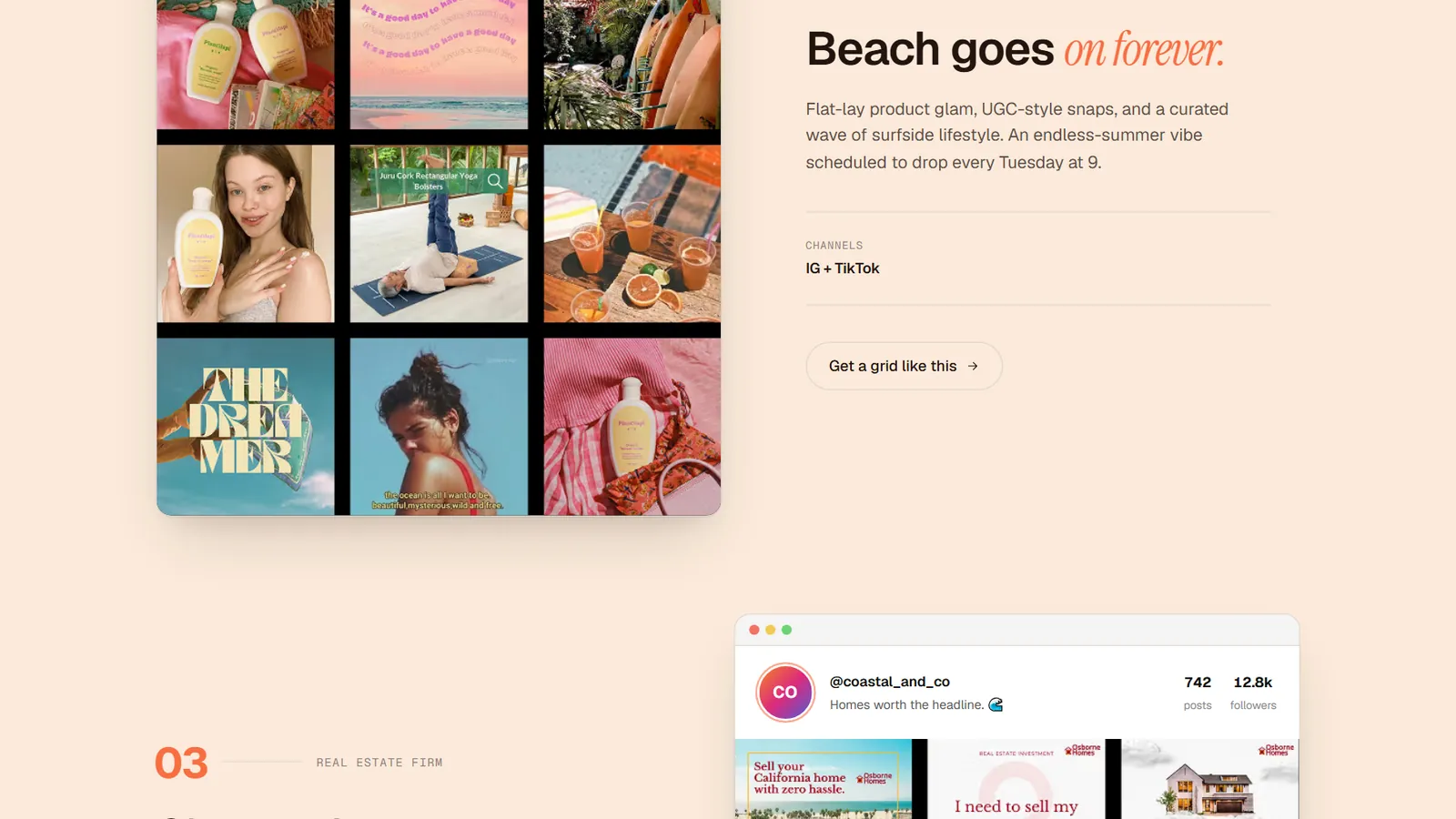 99 Dollar Social – On-brand feed grids
