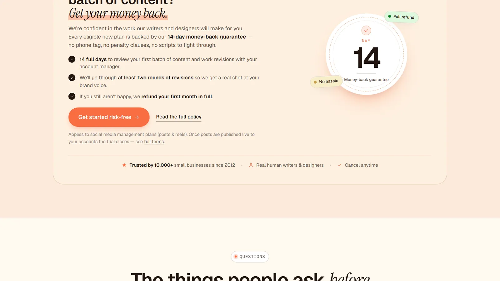 99 Dollar Social – Money-back guarantee
