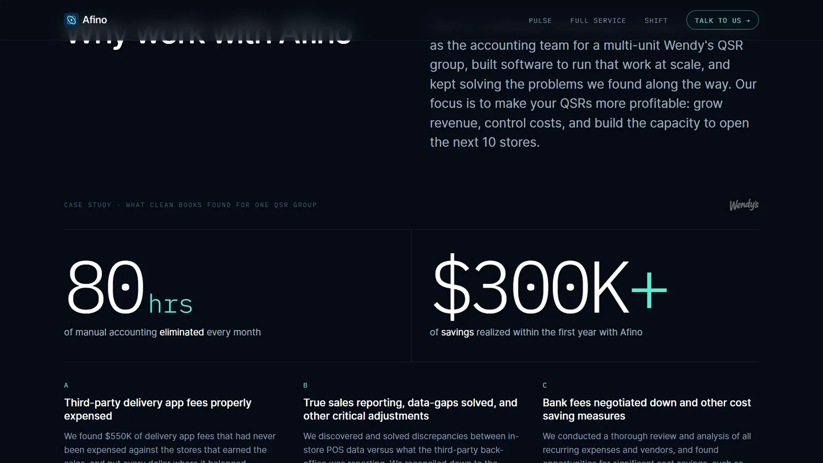 Afino – Wendy’s case study