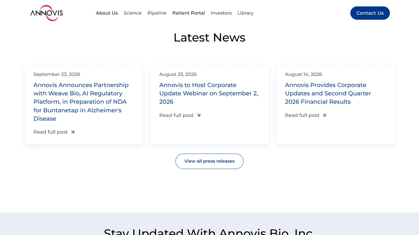 Annovis Bio – Latest news