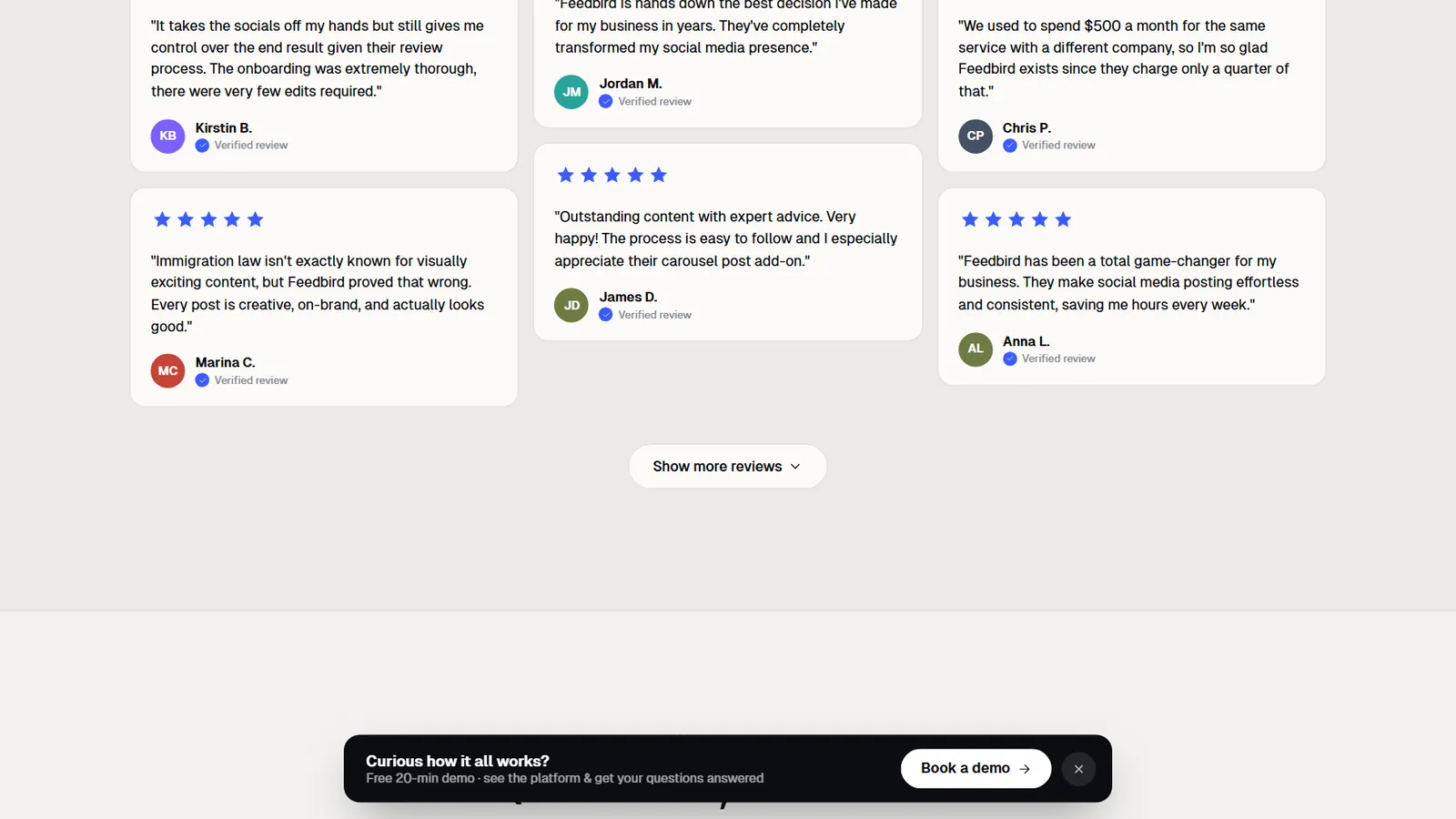 Feedbird – Verified customer reviews