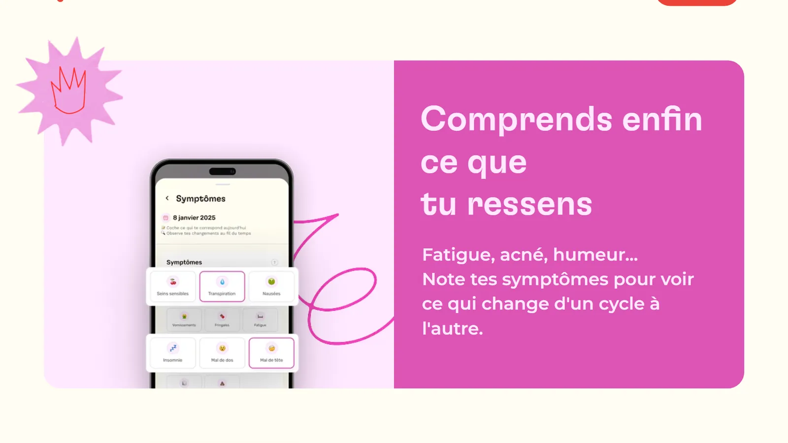 Jami – Symptom tracking feature
