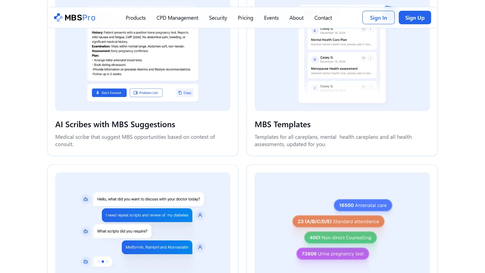MBSPro – Product feature cards
