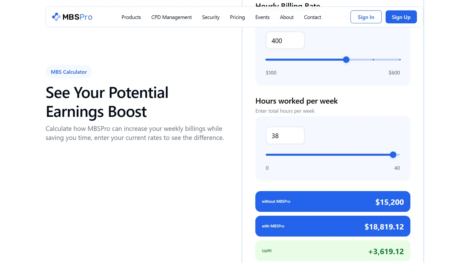 MBSPro – MBS earnings calculator