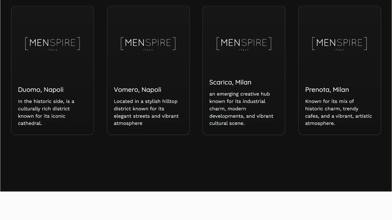 Menspire Italia – Naples and Milan locations