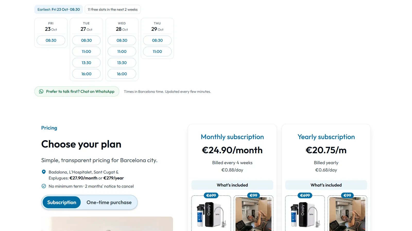 Oasly – Live slots and pricing