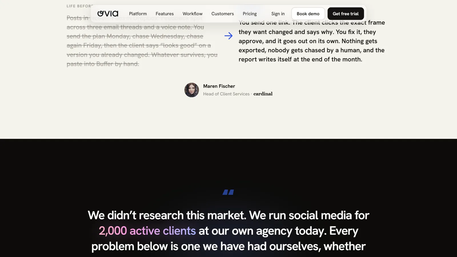 Ovia – Before and after workflow