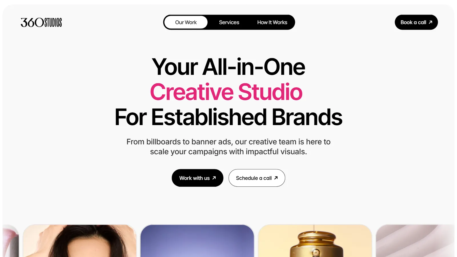 360 Studios website designed by Phixel Media