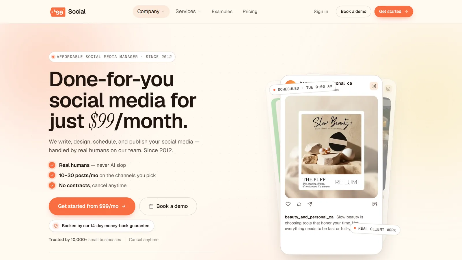 99 Dollar Social website designed by Phixel Media